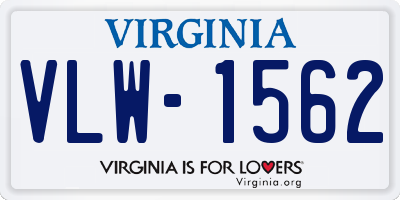 VA license plate VLW1562