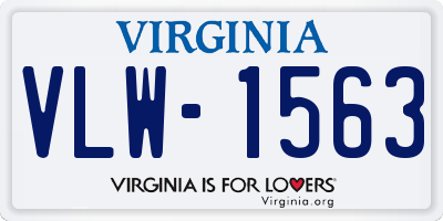 VA license plate VLW1563