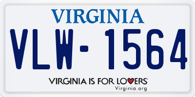 VA license plate VLW1564