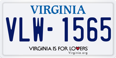 VA license plate VLW1565