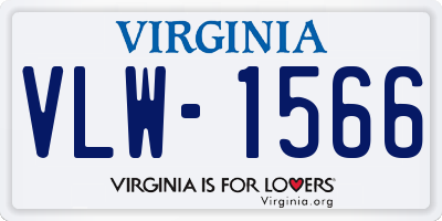 VA license plate VLW1566