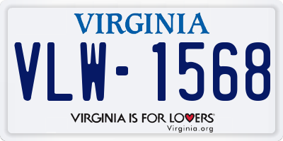 VA license plate VLW1568