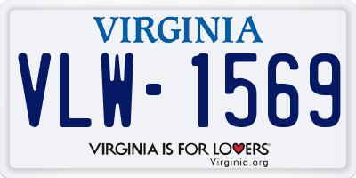 VA license plate VLW1569