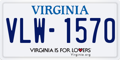 VA license plate VLW1570