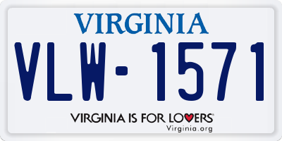 VA license plate VLW1571