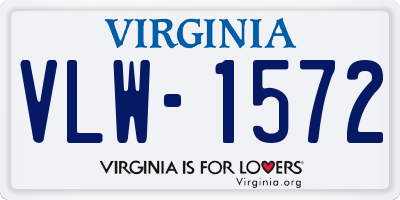 VA license plate VLW1572