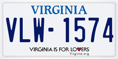 VA license plate VLW1574