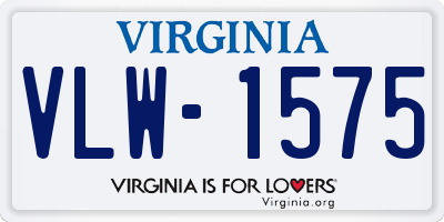 VA license plate VLW1575