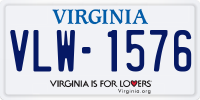 VA license plate VLW1576