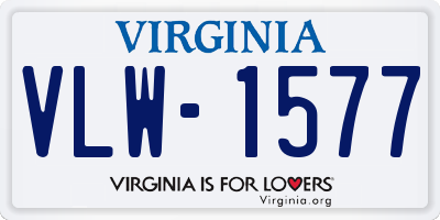 VA license plate VLW1577