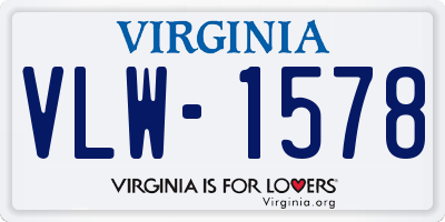 VA license plate VLW1578