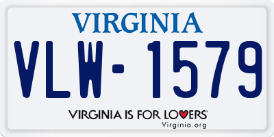 VA license plate VLW1579