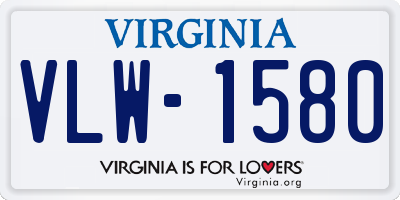 VA license plate VLW1580