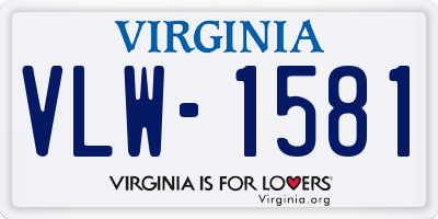 VA license plate VLW1581