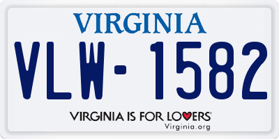 VA license plate VLW1582