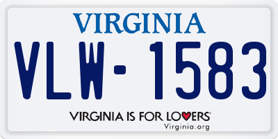 VA license plate VLW1583