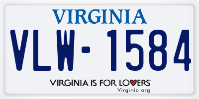 VA license plate VLW1584