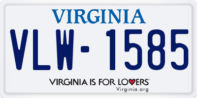 VA license plate VLW1585