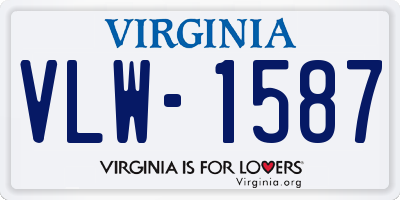 VA license plate VLW1587