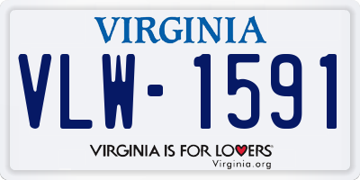 VA license plate VLW1591