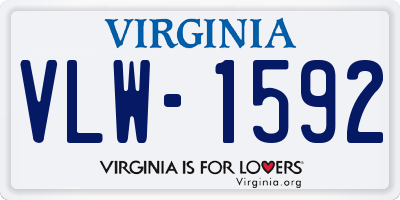 VA license plate VLW1592