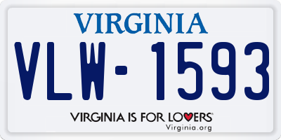 VA license plate VLW1593