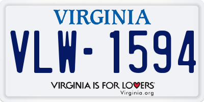 VA license plate VLW1594