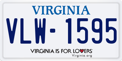 VA license plate VLW1595