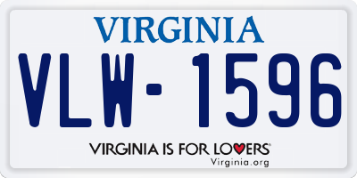 VA license plate VLW1596