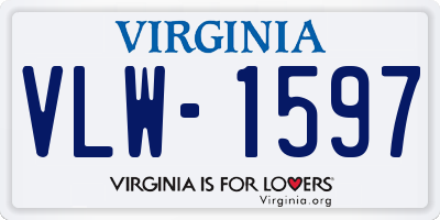 VA license plate VLW1597