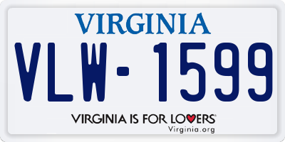 VA license plate VLW1599