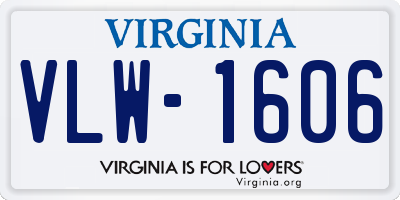 VA license plate VLW1606