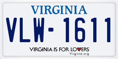 VA license plate VLW1611