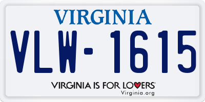 VA license plate VLW1615