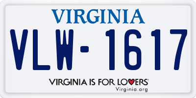 VA license plate VLW1617