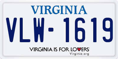 VA license plate VLW1619