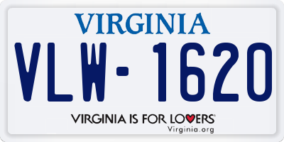 VA license plate VLW1620