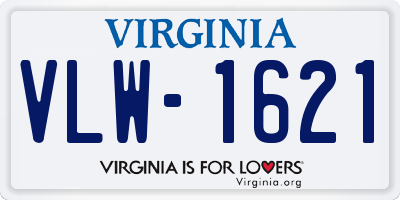 VA license plate VLW1621