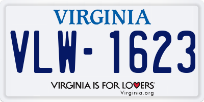 VA license plate VLW1623