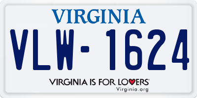 VA license plate VLW1624