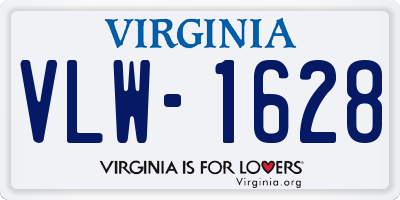 VA license plate VLW1628