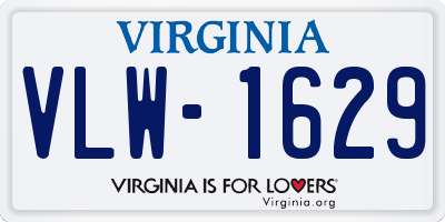 VA license plate VLW1629