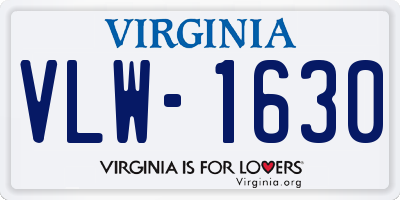 VA license plate VLW1630