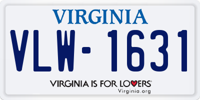 VA license plate VLW1631