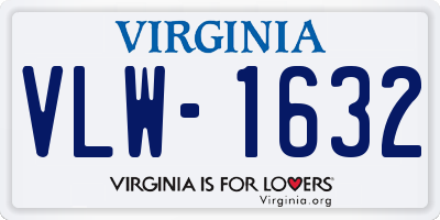 VA license plate VLW1632