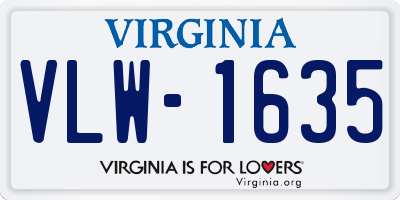 VA license plate VLW1635