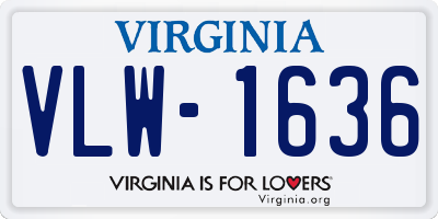 VA license plate VLW1636