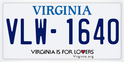 VA license plate VLW1640