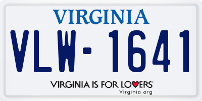 VA license plate VLW1641