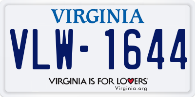 VA license plate VLW1644